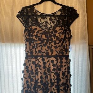 Black and nude floor length dress